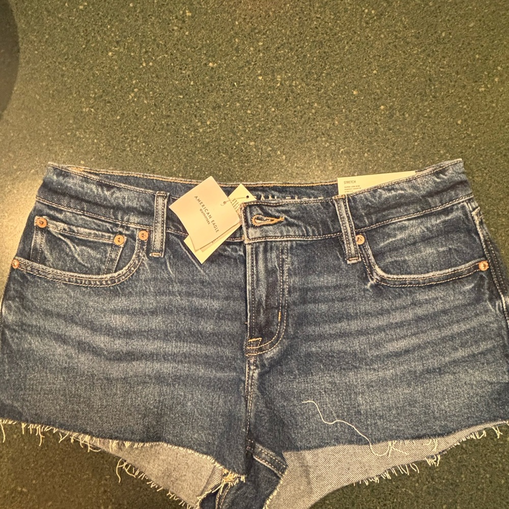 American Eagle Outfitters Blue Jean Shorts Distressed Hem